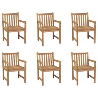 vidaXL Sillas De Jard&iacute;n 6 Unidades Madera Maciza De Teca Vidaxl