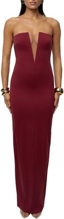 JLUXLABEL Midnight Illusion Strapless Gown in Red at Nordstrom, Size X-Small