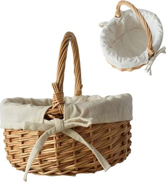 Generic Panier de conservation des aliments - Panier tiss&eacute; en osier classique | Paniers en osier multifonctionnels de P&acirc;ques | portable avec poign&eacute;e pour le c
