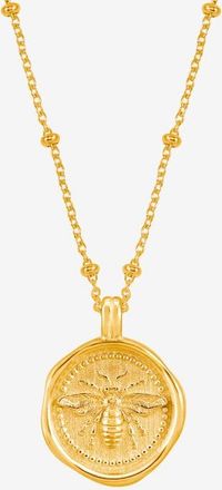 Dower & Hall Queen Bee Talisman Necklace in Yellow Gold Vermeil at Nordstrom, Size 18