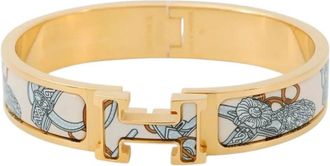 Herm&egrave;s 2000-2025 Clic H Bride de Cour Clic H PM smalle emaille armband - Wit