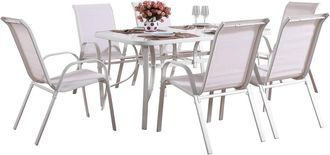 Habitat et Jardin Conjunto De Jard&iacute;n Mesa + 6 Sillas De Textileno c&oacute;rdoba - Crudo