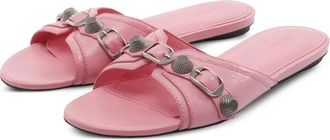 Balenciaga 10s buckle-detail slides - Pink