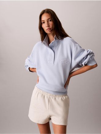 Calvin Klein Jeans Calvin Klein Womens Stitch Arch Logo Fleece Sweatshirt - Blue - XL