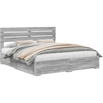 vidaXL Bed Frame with Drawer with Headboard Manual Engineered Wood vidaXL