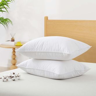 Puredown 3-Chamber White Duck Down and Goose Feather Pillows, Set of 2