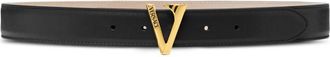 Versace Pointed Black Calf Leather Belt