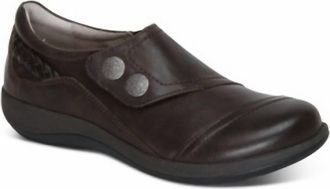 Aetrex Womens Karina Leather Monk Strap Shoe In Iron