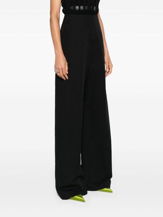 Max Mara Womens Linen And Cotton Blend Trousers - Black - Size EU 34 (Womens)