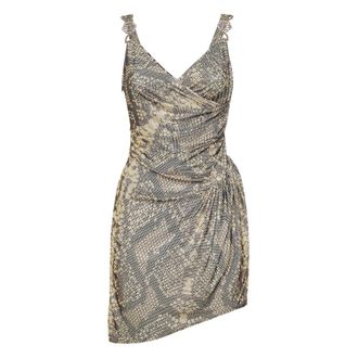 Philipp Plein Mini Jurk - Dames - Feestkleedjes - Beige - M - Polyester - Kleedjes