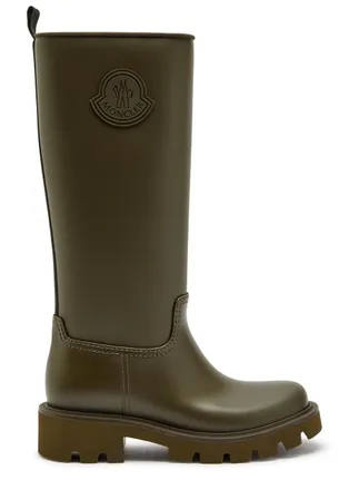 Moncler Kickstream High Rubber Wellington Boots - Khaki - 36 (IT36 / UK3)