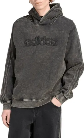 adidas Washed Cotton Blend Hoodie in Black at Nordstrom, Size Xx-Large