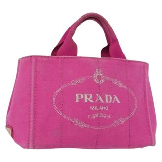 Prada Pre-owned Handbags, female, Pink, Size: ONE SIZE Pre-owned Canapa tote
