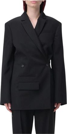 Jacquemus Dames, Jassen, Zwart, Maat: 4XS Gabardine