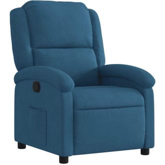 vidaXL Sill&oacute;n Reclinable De Terciopelo Azul Vidaxl