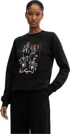 Karl Lagerfeld Sweatshirts - Dames - Sweatshirts - Zwart - XS - Leer - Hoodies & sweatvesten