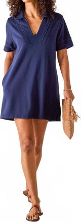 Mersea French Terry Polo Dress In Cadet Blue