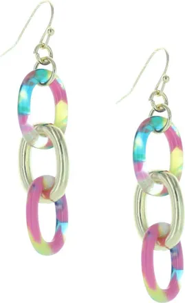 Olivia Welles Resin Link Drop Earrings in Gold /Neon Multi at Nordstrom Rack