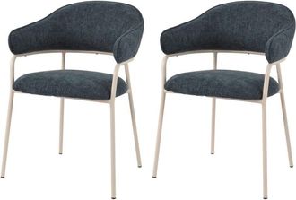 Mobili Rebecca Mobili Rebecca - Sillas Rebecca Mobili Guanabana 82,5x57x56,5 Tela De Poli&eacute;ster Acero Azul Petr&oacute;leo Blanco Moderno Co