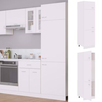 Berkfield Home Refrigerator Cabinet White 60x57x207 cm Engineered Wood | Size: 60 x 57 x 207 cm