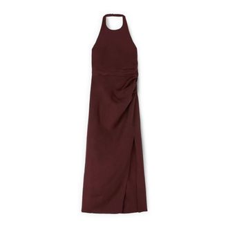 Motivi Vestito lungo in misto lino con drappeggio - - Dresses - Donna - Viola - S