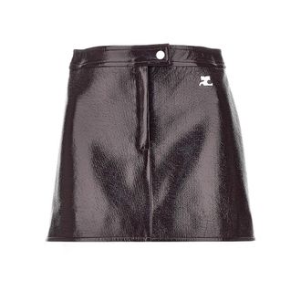 Courr&egrave;ges Vinyl effect coated mini skirt Woman 36