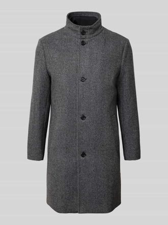 Selected Regular Fit Wollmantel mit Stepp-Einsatz Modell RAINAR in Anthrazit, Gr&ouml;&szlig;e XXL