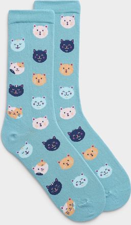 Simons Womens Expressive cat socks