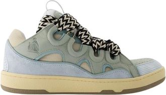 Lanvin Leather Curb Sneakers - Heren - Sneakers - Blauw - 35 EU - Leer - Schoenen