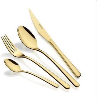 Bra Cuberteria Bra 24 Piezas Pisa Gold M191924