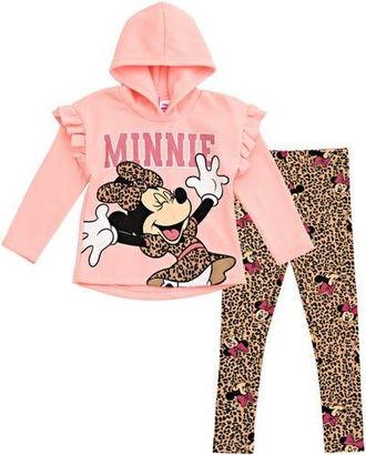 Disney Hoodie & Leggings Set in Pink /Brown at Nordstrom, Size 24M