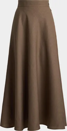 Ralph Lauren Collection Classic Linen A-Line Midi Skirt