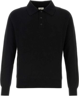 Saint Laurent Wool Crewneck Sweater - Heren - Ronde hals truien - Zwart - L - Wol - Truien & Vesten