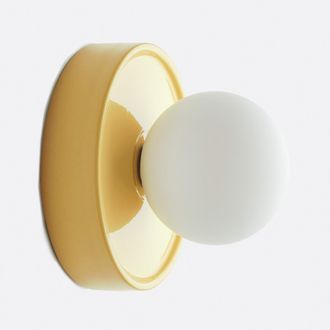 La Redoute Interieurs Wand- of plafondlamp, rond, keramiek en opaline glas, diameter 16,8 cm, HOLI