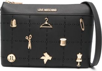 Love Moschino logo-lettering crossbody bag - women - Polyurethane - One Size - Black