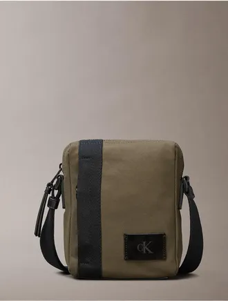 Calvin Klein Mens Canvas Reporter Bag - Green