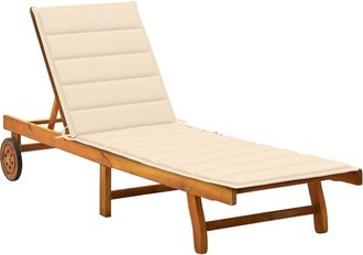 vidaXL Vidaxl - Tumbona De Jard&iacute;n Con Coj&iacute;n Madera Maciza De Acacia