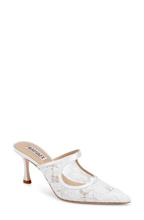 Badgley Mischka Oaklyn Cutout Mule in White Satin at Nordstrom, Size 7.5