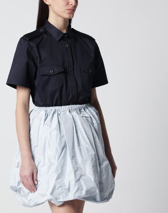 Prada Camicia a maniche corte in chino di cotone blu