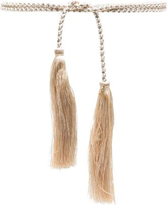 Forte_Forte braided tassel belt - women - Viscose/glass/Acrylic - One Size - Neutrals