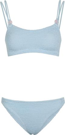 Hunza G Cassie Beaded Crinkle Bikini - Light Blue - One Size