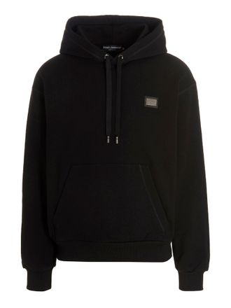 Dolce & Gabbana DG ネックロゴ フーディ パーカー ブラック Dolce & Gabbana Logo Graphic Hoodie | Sendegaro UK