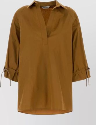 Max Mara adorni poplin blouse relaxed collar neckline