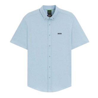 HUGO BOSS Herenoverhemd met losse pasvorm, effen (Lichtblauw)