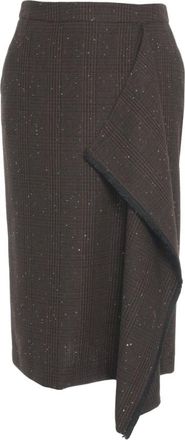 Kaos Kaos, Rokken, Dames, Bruin, S, Asymmetrische Midi Rok Marrone Aw 25