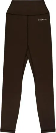 Sporty & Rich Broeken, Dames, Bruin, XS, Nylon, Serif Logo Legging