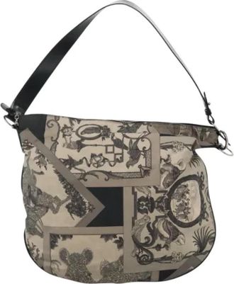 Ferragamo Pre-owned Canvas shoulder-bags - Dames - Vintage Schoudertas - Grijs - ONE Size - Leer - Vintage