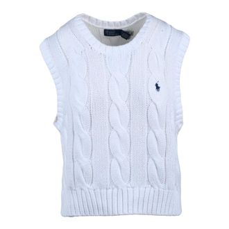 Polo Ralph Lauren Chaleco de punto con cuello redondo - Knitwear - Mujer - Blanco - L