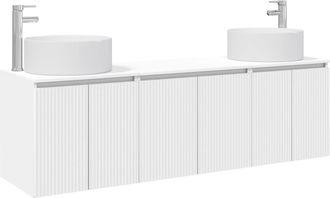 vidaXL Juego De Muebles De Ba&ntilde;o 3 Uds. Blanco 49,5 X 44,5 X 65,5 Cm Vidaxl
