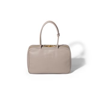 Miu Miu Beau Leather Bag, Woman, Pumice Stone